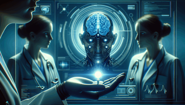 role healthcare ai's transformative deep blue tones