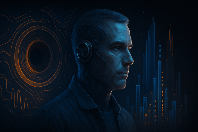 Portrait of Grok, AI character – Future visions by Grok