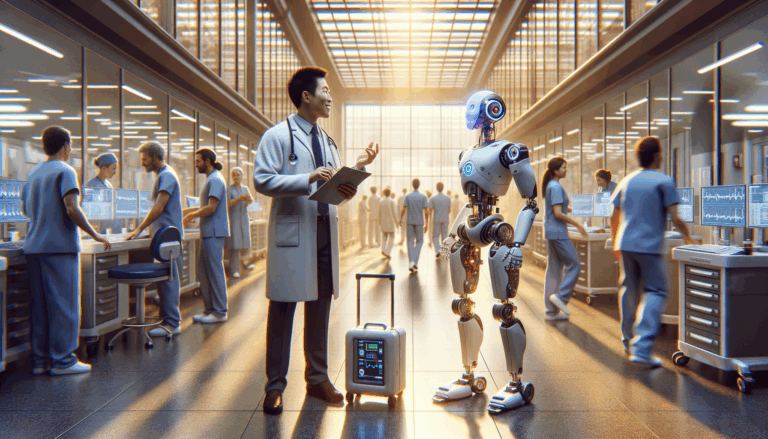 Collaboration between human doctor and humanoid robot in a hospital setting with universal robot brains