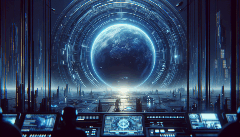 The future of the internet depicted in a high-definition, emotional, deep blue toned image