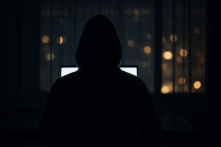 online privacy 2025 silhouette laptop digital surveillance