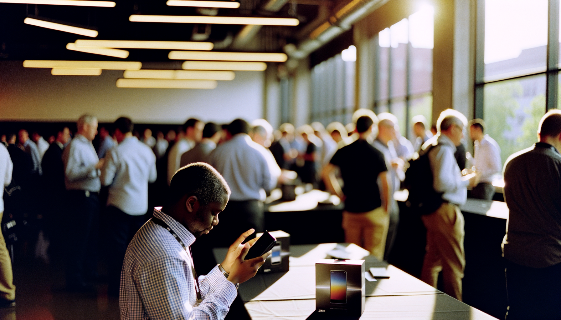 Wide shot of a bustling conference room at AWS re:Invent 2025
