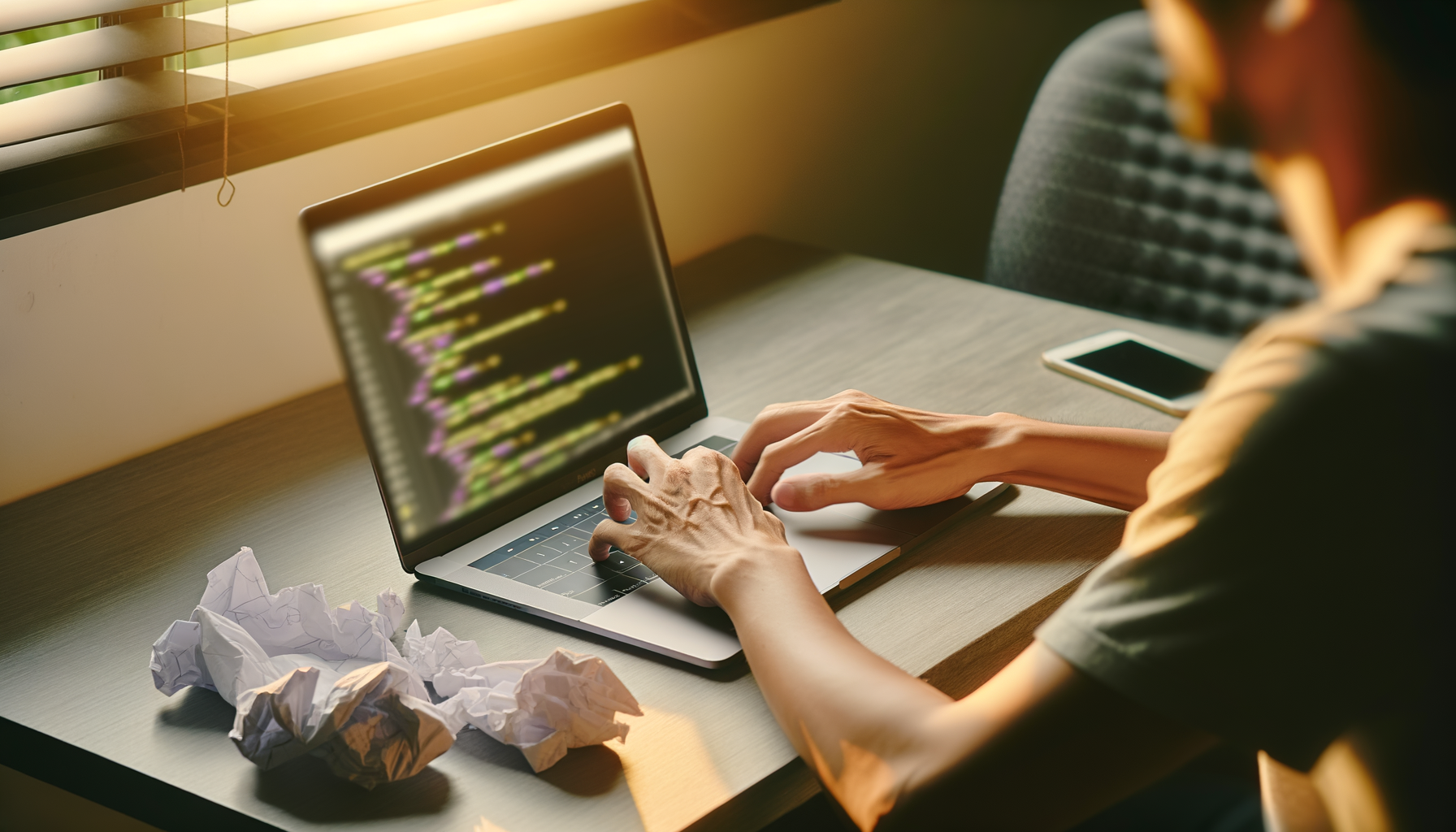 Person typing code on laptop with Google's AI research agent