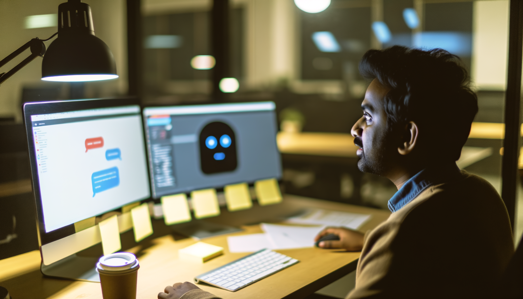 Person interacting with Google AI chat integration