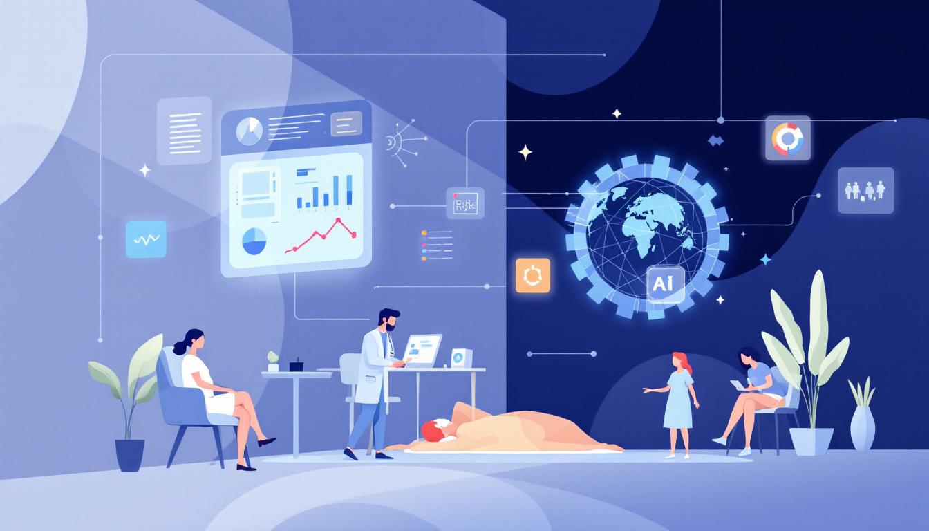 Illustration of AI technology in healthcare.