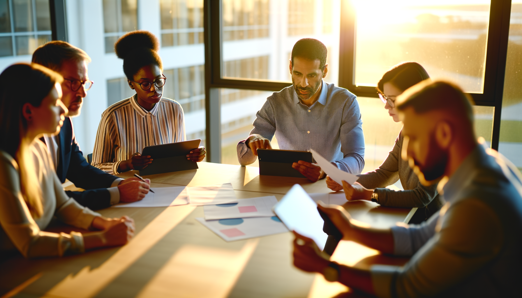 Professionals collaborating in office environment with AI security investment